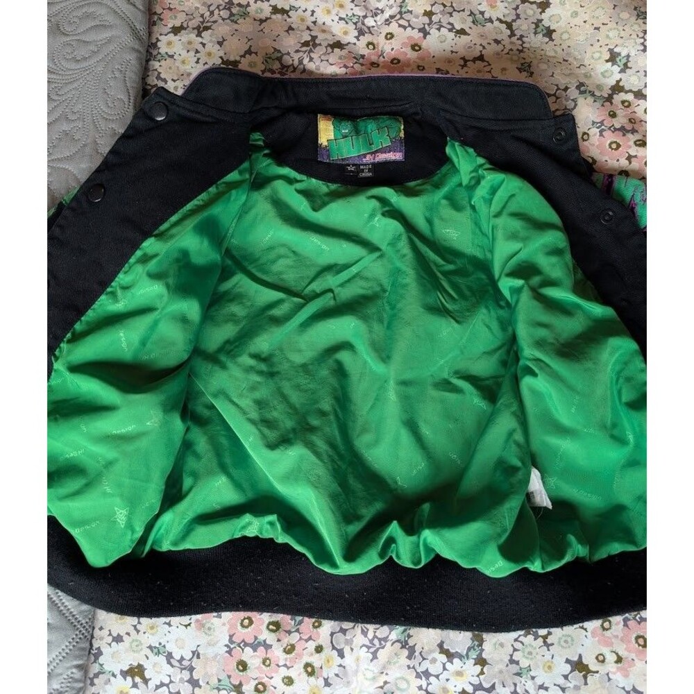Vtg Y2K JH Design Marvel Hulk Racing Button Jacket Small 5/6 - Picture 8 of 10